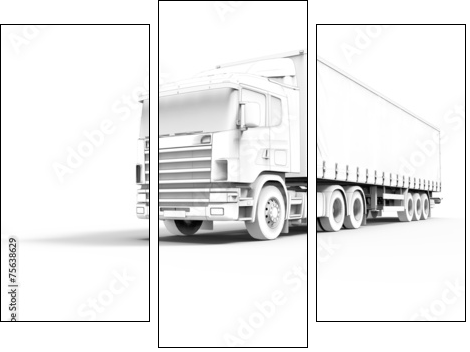 Truck toon  - Obraz trzyczęściowy, Tryptyk
