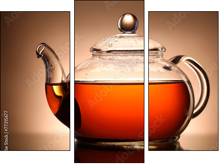 Glass teapot  - Obraz trzyczęściowy, Tryptyk