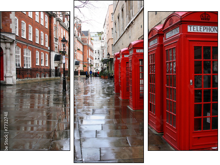 Londyn – szare ulice i czerwone budki telefoniczne
 - Obraz trzyczęściowy, Tryptyk