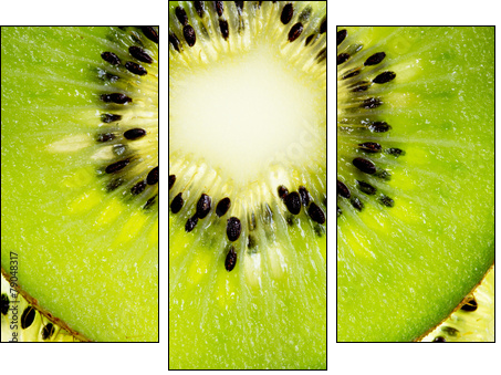 Close up of a healthy kiwi fruit  - Obraz trzyczęściowy, Tryptyk