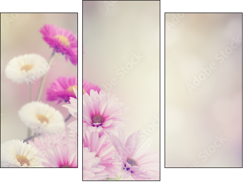 Flowers In The Garden - Obraz trzyczęściowy, Tryptyk