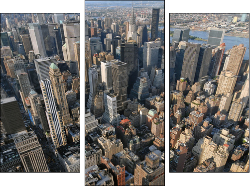 Zoom na Manhattan – widok z góry
 - Obraz trzyczęściowy, Tryptyk