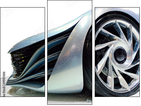 Angle view of the concept car  - Obraz trzyczęściowy, Tryptyk