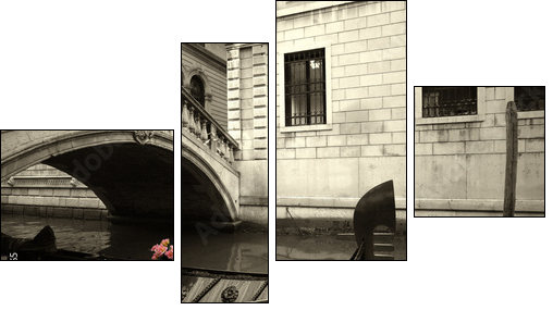 Wenecka gondola – tradycyjny romantyzm różem przełamany
 - Obraz czteroczęściowy, Fortyk