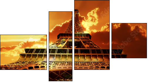 Wieże Eiffela w promieniach słońca
 - Obraz czteroczęściowy, Fortyk