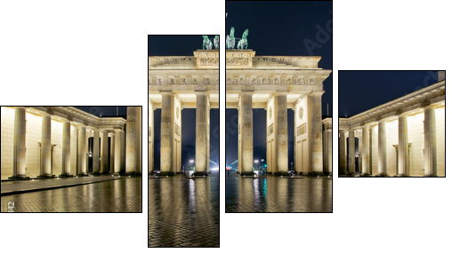 Brama Brandenburska – Berlin w wieczornym obiektywie 
 - Obraz czteroczęściowy, Fortyk
