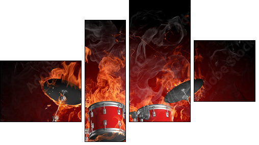 Drums in fire  - Obraz czteroczęściowy, Fortyk