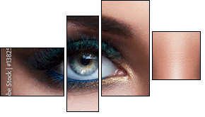 Female eyes with beautiful make-up - Obraz czteroczęściowy, Fortyk