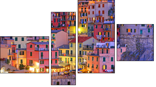 Włoska Manarola kolorami osnuta
 - Obraz czteroczęściowy, Fortyk