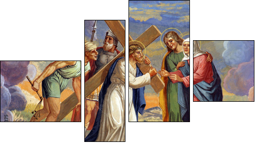 Jesus meets His Mother  - Obraz czteroczęściowy, Fortyk
