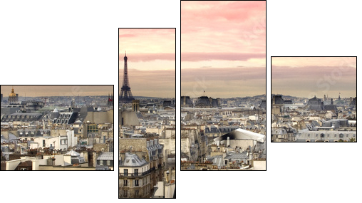 Paryż na tle pastelowego nieba
 - Obraz czteroczęściowy, Fortyk