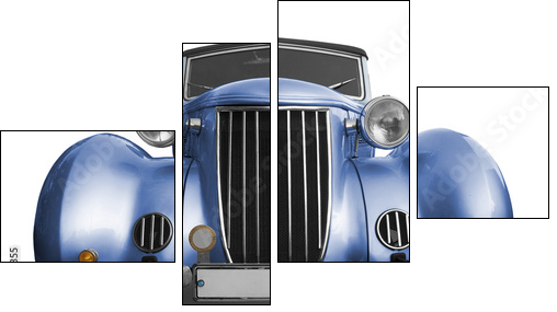 Old blue car  - Obraz czteroczęściowy, Fortyk