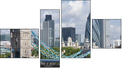 Tower Bridge - symbol Londynu
 - Obraz czteroczęściowy, Fortyk