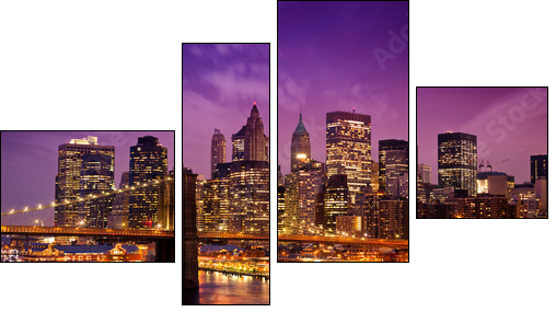 Manhattan w kolorach nocnych neonów
 - Obraz czteroczęściowy, Fortyk