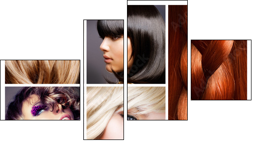 Hair Collage. Hairstyles  - Obraz czteroczęściowy, Fortyk