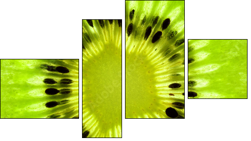 Pastelowe serce owocu kiwi - Obraz czteroczęściowy, Fortyk