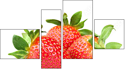 strawberry isolated on white background  - Obraz czteroczęściowy, Fortyk
