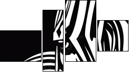 zebra  - Obraz czteroczęściowy, Fortyk