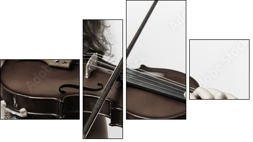 Violin musical instrument violinist hand  - Obraz czteroczęściowy, Fortyk