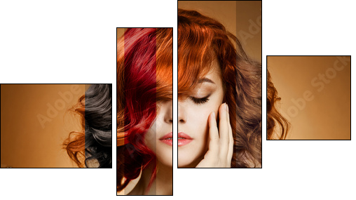 Beauty Portrait. Concept Coloring Hair  - Obraz czteroczęściowy, Fortyk