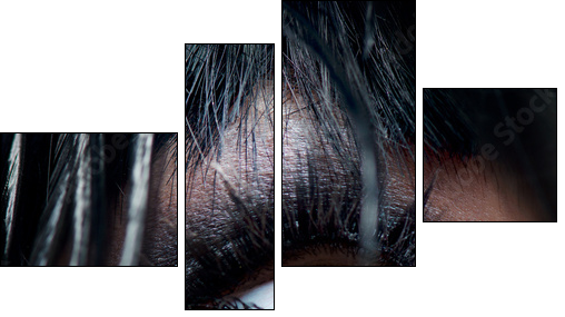 Smokey Eyes Make-up close-up. Black Eyeshadow  - Obraz czteroczęściowy, Fortyk
