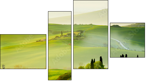 Countryside, San QuiricoÂ´Orcia , Tuscany, Italy  - Obraz czteroczęściowy, Fortyk