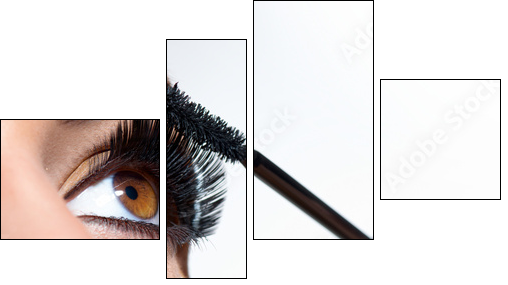 Mascara Applying. Long Lashes closeup  - Obraz czteroczęściowy, Fortyk
