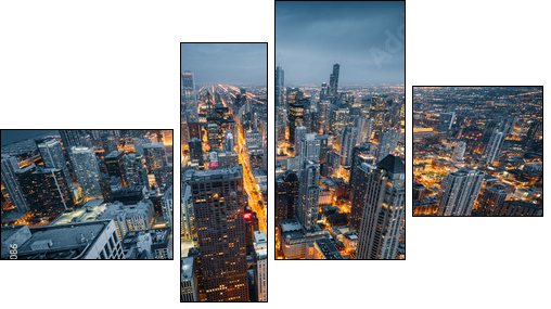 Chicago skyline  - Obraz czteroczęściowy, Fortyk