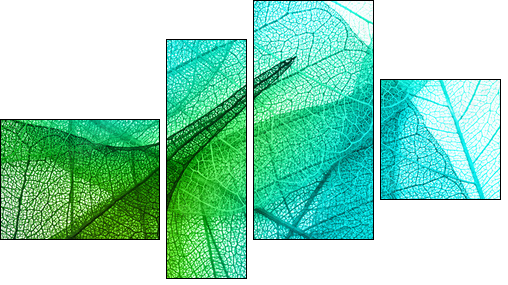 Macro leaves background texture  - Obraz czteroczęściowy, Fortyk