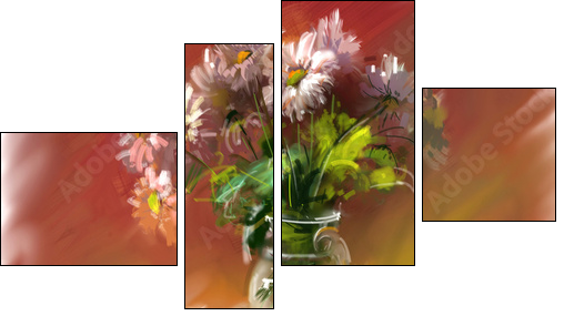 Flowers  - Obraz czteroczęściowy, Fortyk