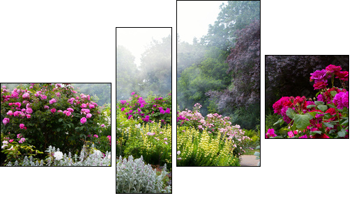Art flowers in the morning in an English park  - Obraz czteroczęściowy, Fortyk