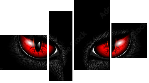 red cat's eyes  - Obraz czteroczęściowy, Fortyk