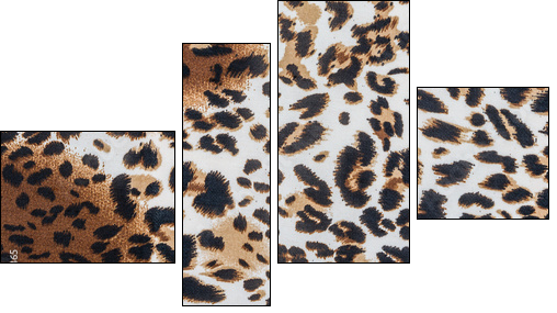 texture of fabric striped leopard  - Obraz czteroczęściowy, Fortyk
