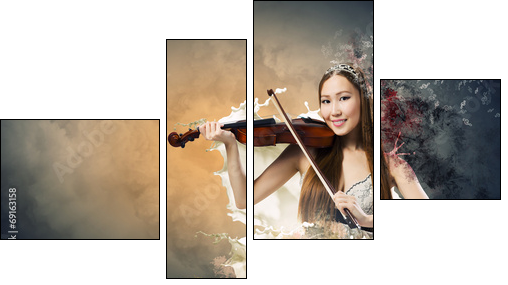 Woman violinist  - Obraz czteroczęściowy, Fortyk