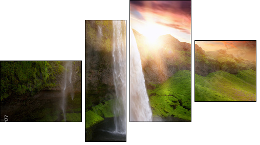 Waterfalls  - Obraz czteroczęściowy, Fortyk