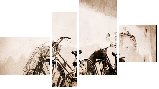 Parking rowerowy – sentymentalna sepia
 - Obraz czteroczęściowy, Fortyk