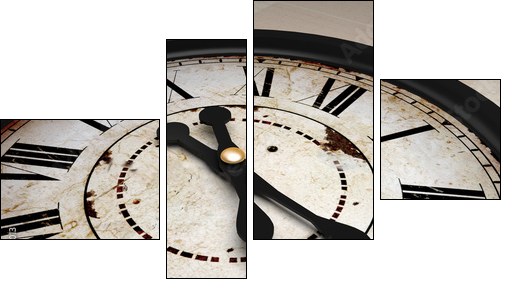 Tarcza zegara w stylu vintage
 - Obraz czteroczęściowy, Fortyk