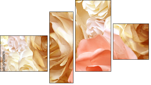 roses flower wedding valentine background  - Obraz czteroczęściowy, Fortyk