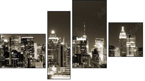 Zachodni Manhattan w pełni nocy
 - Obraz czteroczęściowy, Fortyk