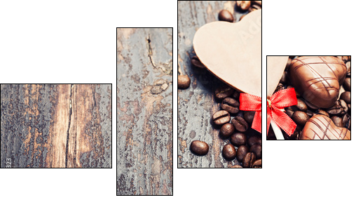 Coffee and chocolate  - Obraz czteroczęściowy, Fortyk