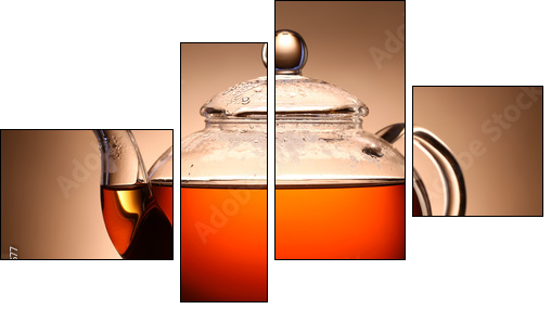 Glass teapot  - Obraz czteroczęściowy, Fortyk
