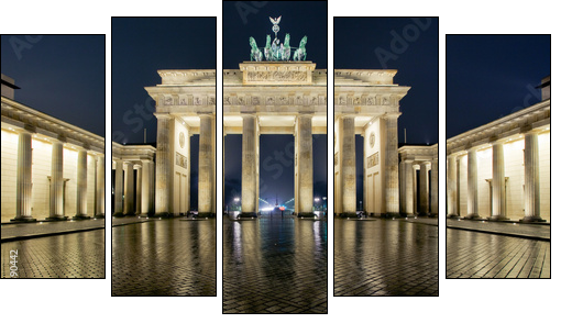 Brama Brandenburska – Berlin w wieczornym obiektywie 
 - Obraz pięcioczęściowy, Pentaptyk