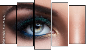 Female eyes with beautiful make-up - Obraz pięcioczęściowy, Pentaptyk