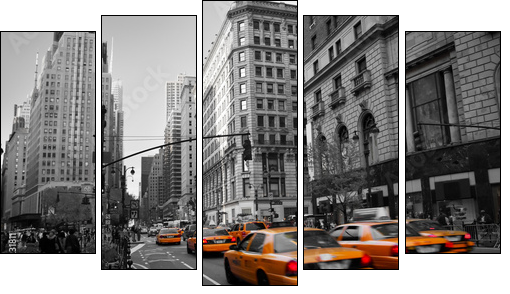 Żółte taksówki – w drodze na Manhattan
 - Obraz pięcioczęściowy, Pentaptyk