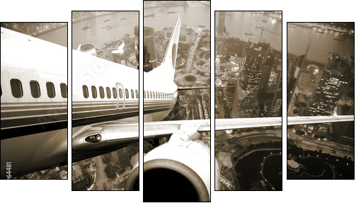 Startujący samolot – akcje pną się w górę
 - Obraz pięcioczęściowy, Pentaptyk