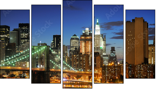 Manhattan – obraz w kolorach neonów
 - Obraz pięcioczęściowy, Pentaptyk
