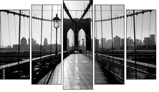Brooklyn Bridge, Manhattan, New York City, USA - Obraz pięcioczęściowy, Pentaptyk