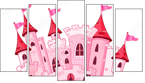 Różowy zamek dla małej księżniczki
 - Obraz pięcioczęściowy, Pentaptyk