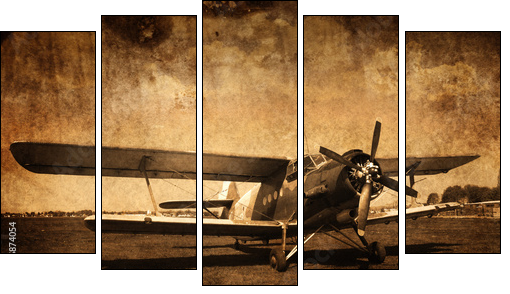 Bardzo retro samolot
 - Obraz pięcioczęściowy, Pentaptyk
