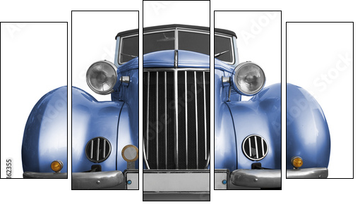 Old blue car  - Obraz pięcioczęściowy, Pentaptyk